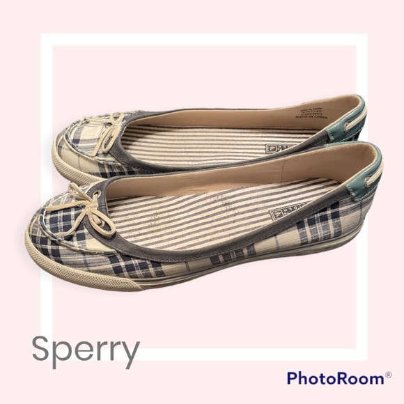 Sperry Top Sider Plaid Flat Women’s Shoes - Picture 2 of 6